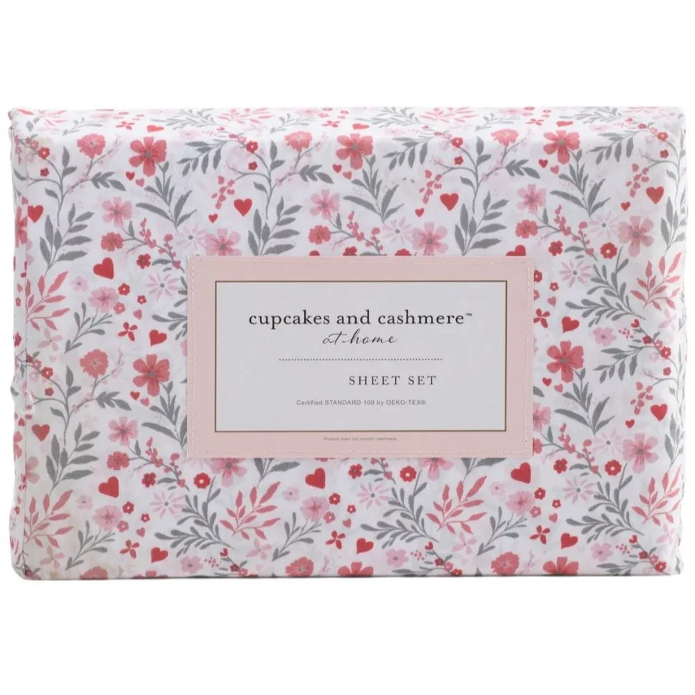 CUPCAKES‎ & CASHMERE Queen Hearts Vines Sheet Set